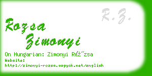 rozsa zimonyi business card